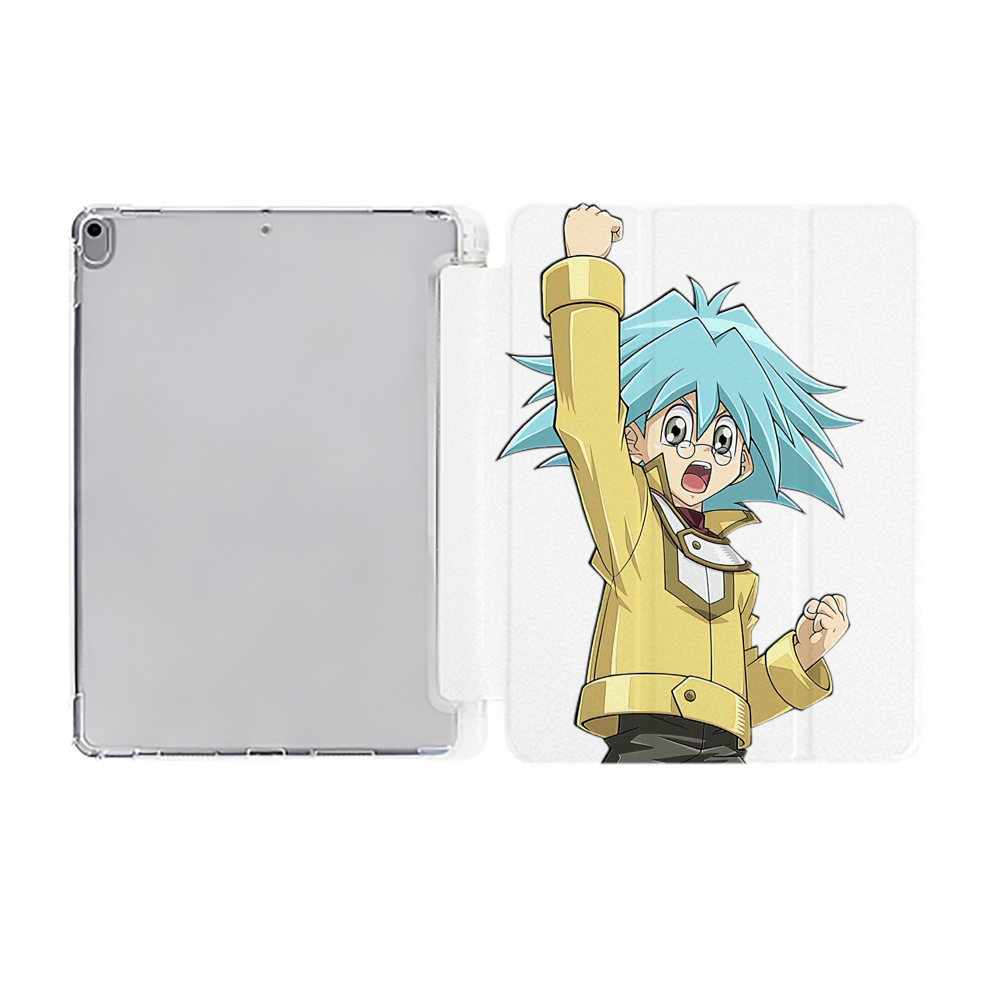 （画像用） 遊☆戯☆王 Yu-Gi-Oh! IPad ケース ペン収納付き 三つ折りスタンド PUレザー×シリコン 対応機種9.5/10.5/10.9インチ